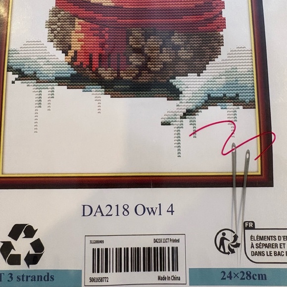 Sunday Owl Cross Stitch Kit #DA218 Owl 4 New - Picture 2 of 6
